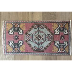 Vintage Turkish Tribal Rug 18”x37” Circa 1950’s/1960’s Exceptional